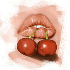 Губы с вишней