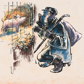 "Глупый вор и умный поросёнок". М. Зощенко.