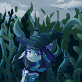 Эльфийка в траве