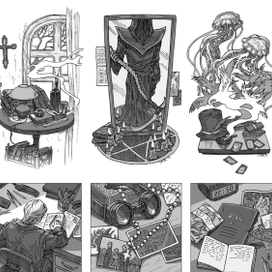 Иллюстрации для графического романа "Серафим"