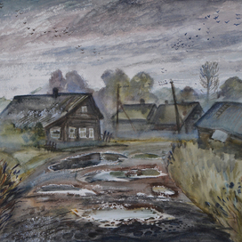 вечер в деревне Яжелбицы