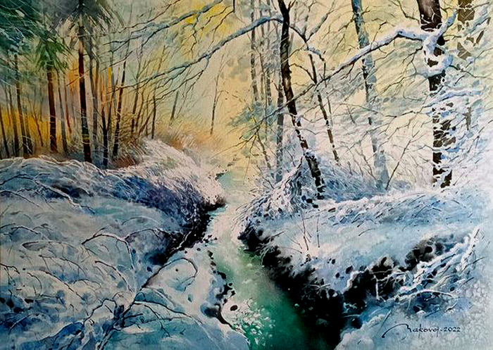 ,,Утро в зимнем лесу,, 