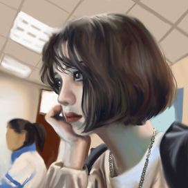 Кореянка на уроке