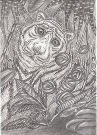 тигр в джунглях