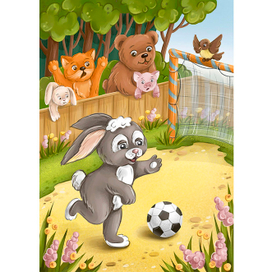 Зайчик играет