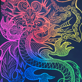 Гравюра Дракон