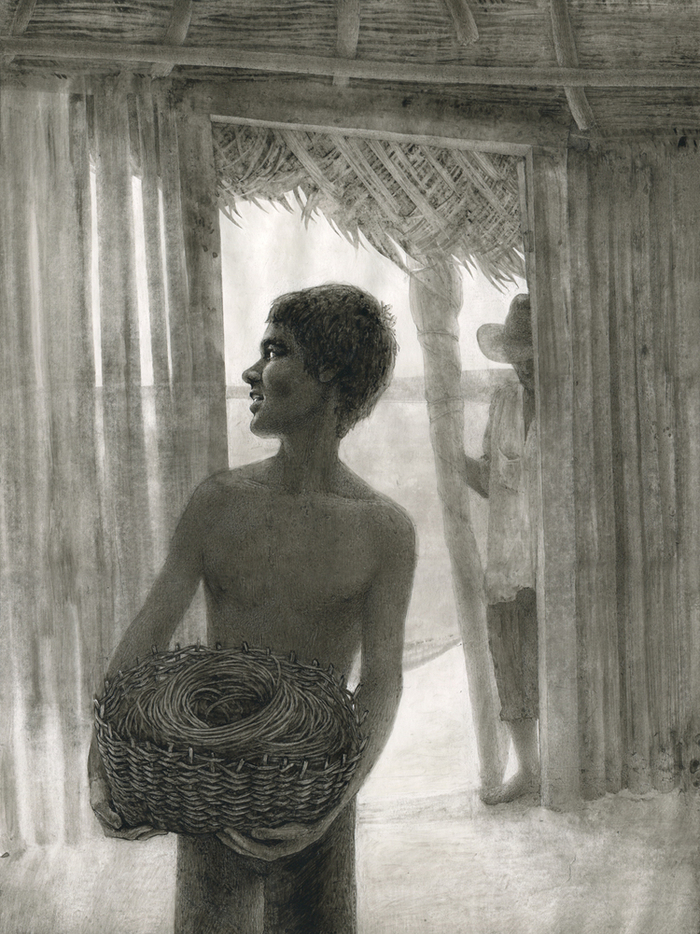 Иллюстрация к повести Эрнеста Хемингуэя "Старик и море"