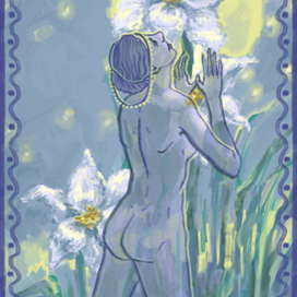 Девушка с нарциссами