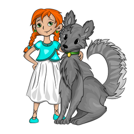 Девочка со своей собакой