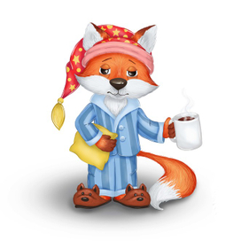 Сонный лисенок