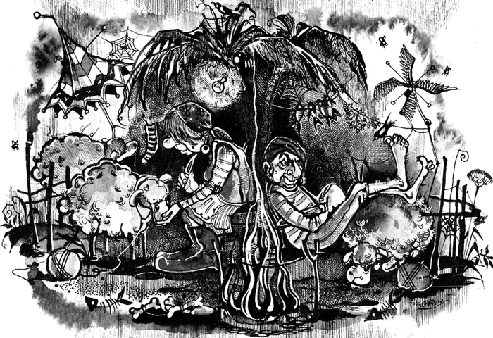 Разбойники на необитаемом острове) Иллюстрация к книге А. Краузе