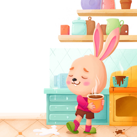 Книжная иллюстрация. Первый горячий шоколад