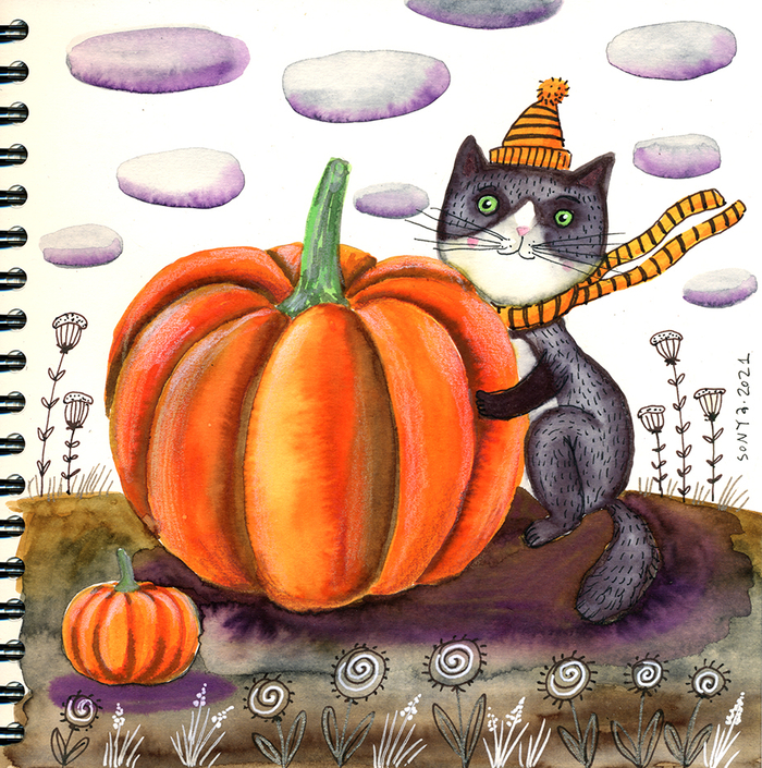 кот и тыква