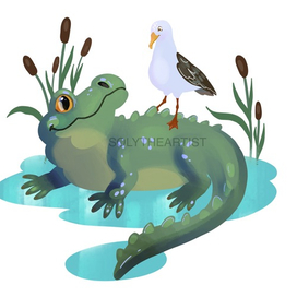 Крокодил и чайка