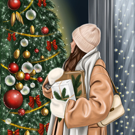 Девушка в новогодний вечер