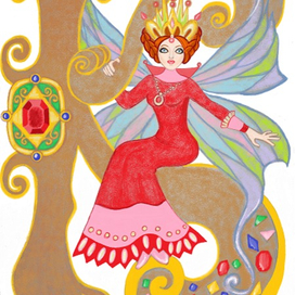 Буква алфавита "К" и слова на неё. Королева, крылья, камни, корона, когти, косы...