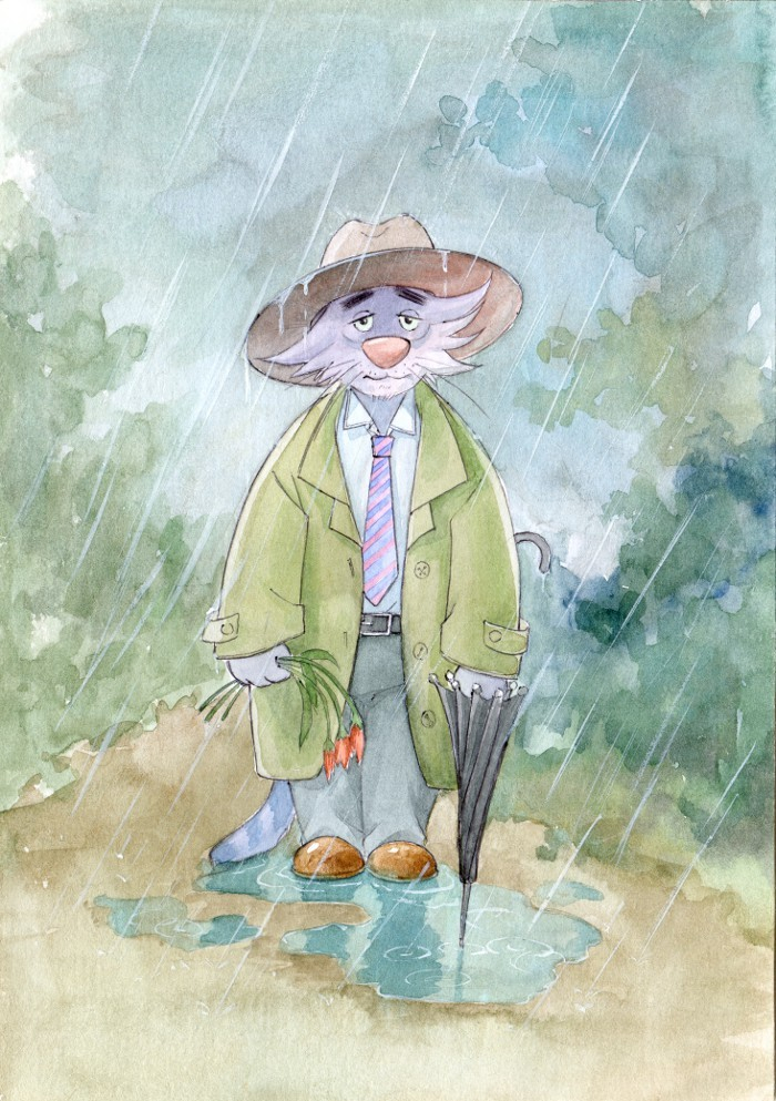 Грустный кот