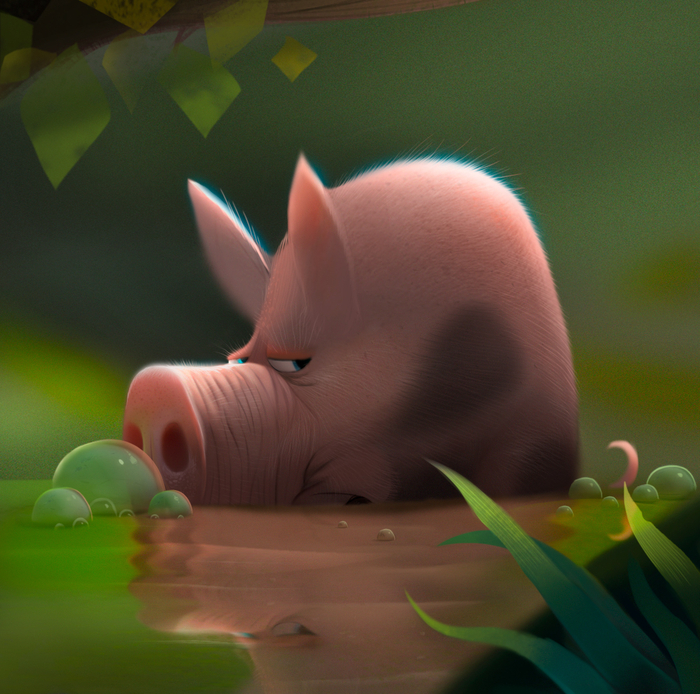 Грустный свин