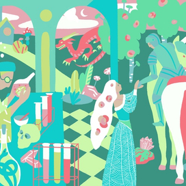 Series of illustrations for journal articles