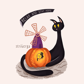 Иллюстрация для серии открыток "Хэллоуин"