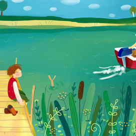 Детская книга про пруд. Мостки.
