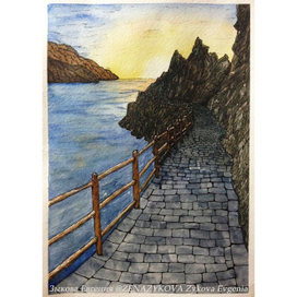 Закат на море