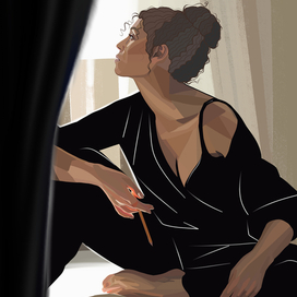 "В унисон" творческие будни девушки, портрет по фото digital