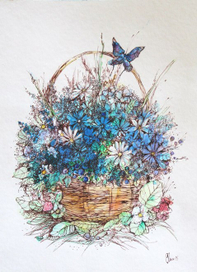 Корзинка с васильками 