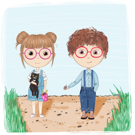 Детская иллюстрация «я тебе улитку, а ты мне котика»