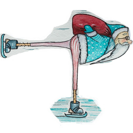 Дед Мороз на коньках