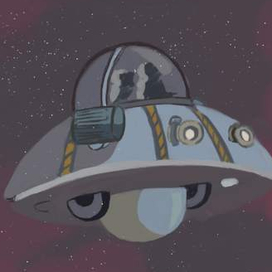 Летающая тарелка. Рик и Морти.