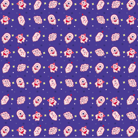 Паттерн с милыми монстриками