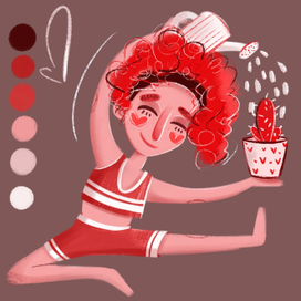 Йог-садовод в монохромном цвете