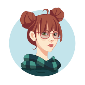 Девушка в очках. Портрет.