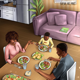 Семья за обедом