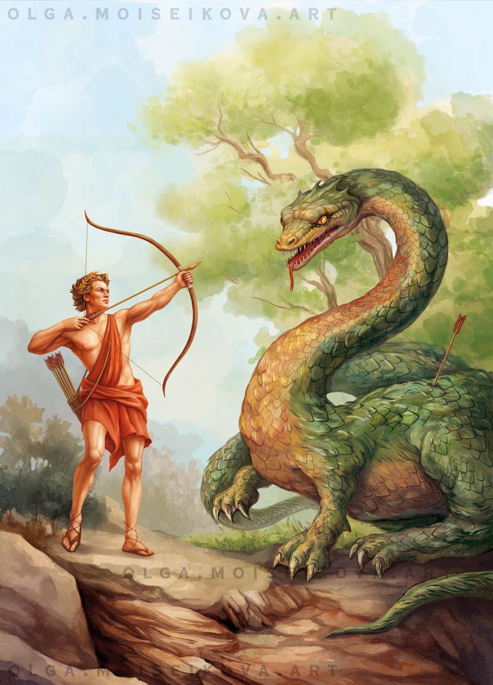 Аполлон убивает Пифона