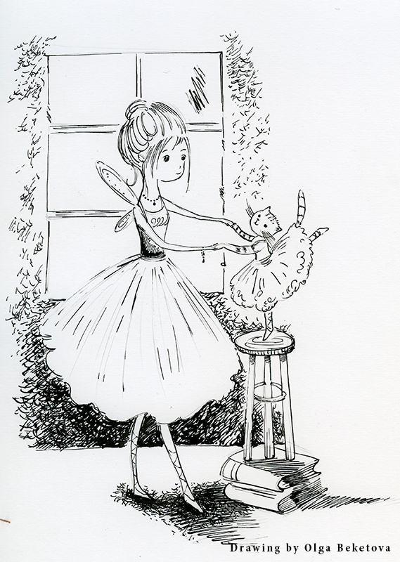 Балеринка с кошкой