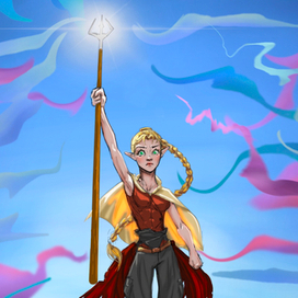 Эльфийка с посохом