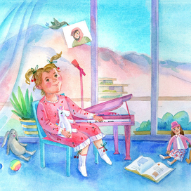 Иллюстрация к сборнику  М.Мелия "Лазурные потешки"