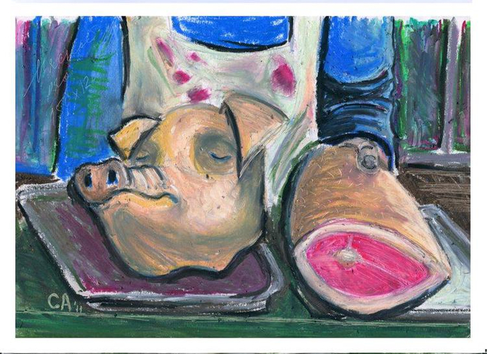 Мясной ряд на Волоколамском рынке