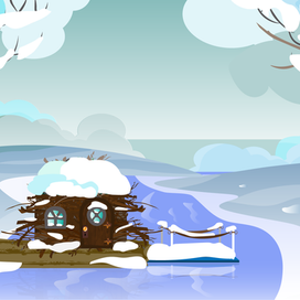 Хатка зимой