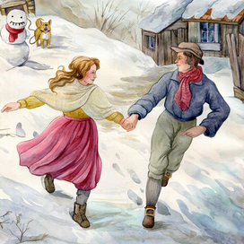 Иллюстрация к сказке Г.Х. Андерсена "Снеговик"