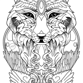 Лиса эскиз тату. Эскиз татуировки. Крылья. Украшения. Fox tattoo sketch, sur, black, dotwork, lineart, tattoo flash, illustration. Лисица эскиз тату.