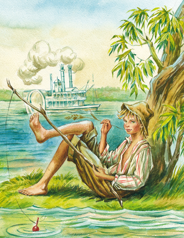 Гекльберри Финн, Марк Твен. Обложка.