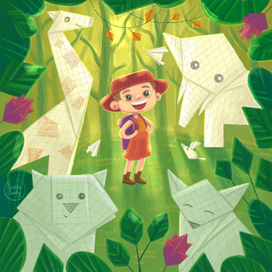 Оригами - иллюстрация для марафона Childhood week 