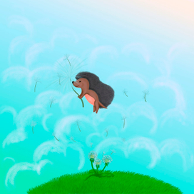 ежик и одуванчик