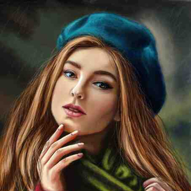 девушка в берете