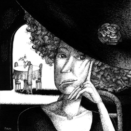 Дама в кафе