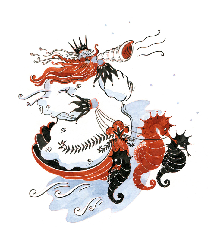 Inktober 2017 / Морской царь