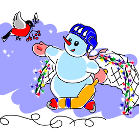 Снеговик-хоккеист